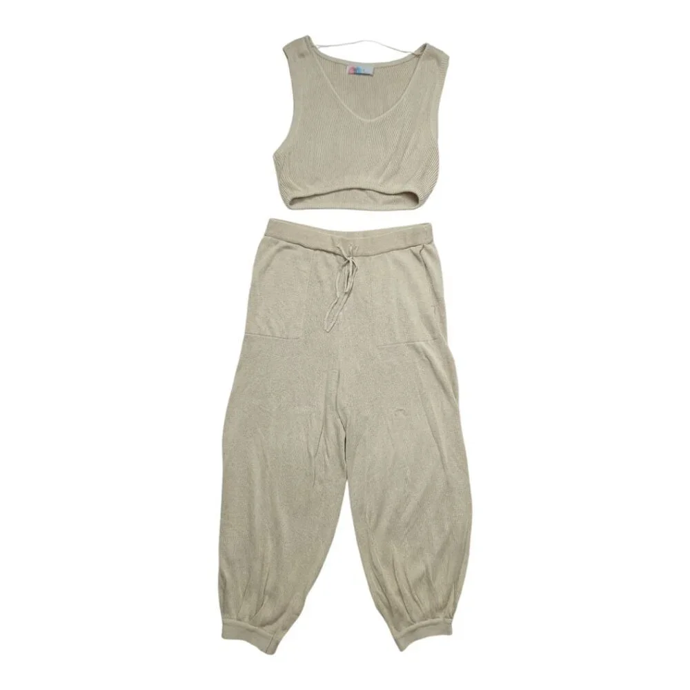 Free People Women's Jumpsuit and top Tan Color Size XL  Two Pieces